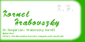 kornel hrabovszky business card