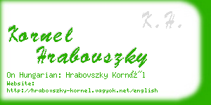 kornel hrabovszky business card